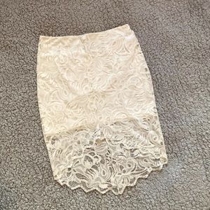 H&M Lace Cream Skirt